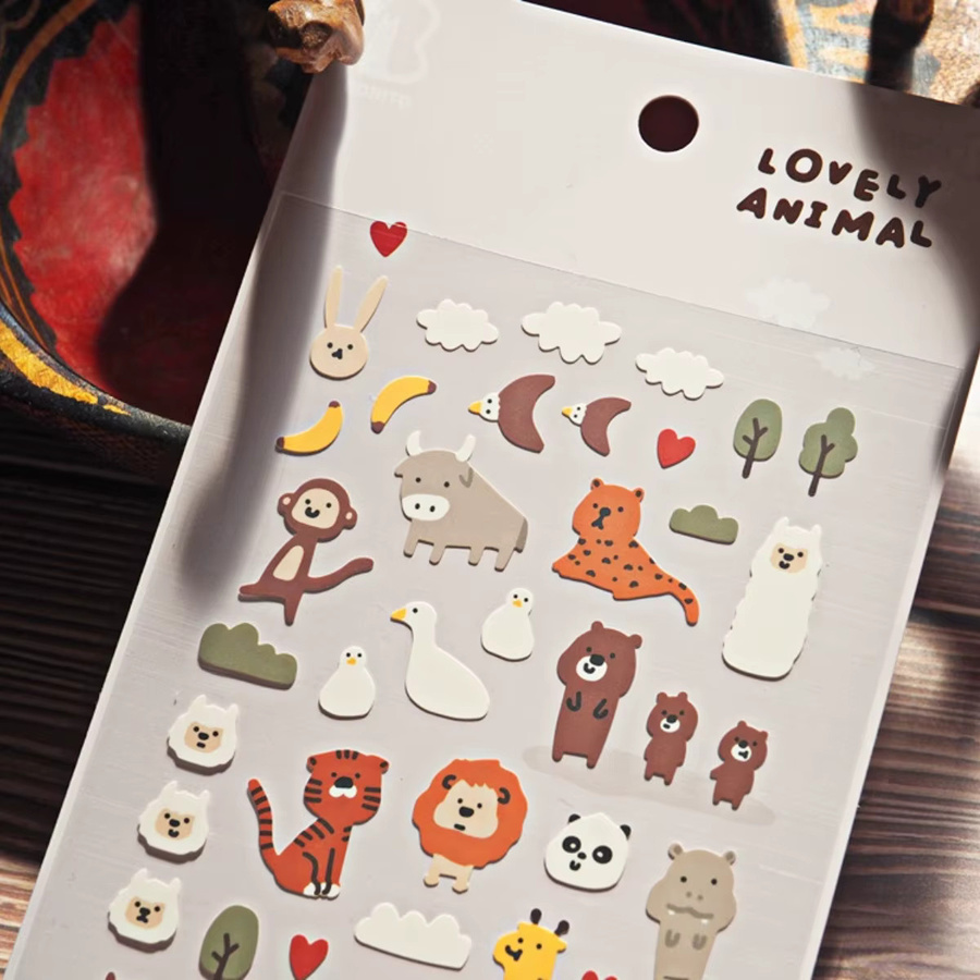 BONITO Ästhetische Zoo Tier Papier Aufkleber für Scrapbooking und Journaling in Multicolour - Bild 4
