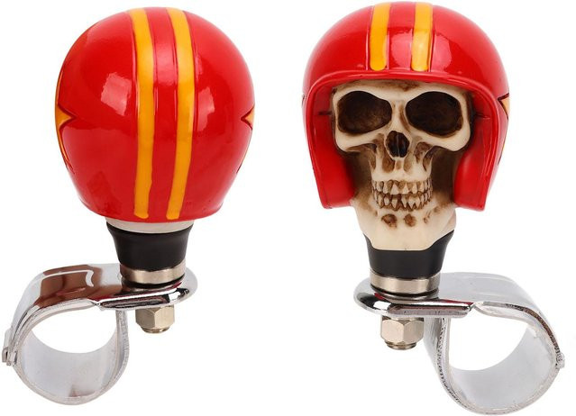 Neoglint Totenkopf Lenkradknauf Power Griff für LKWs, Traktoren und Boote, Rot - Bild 1