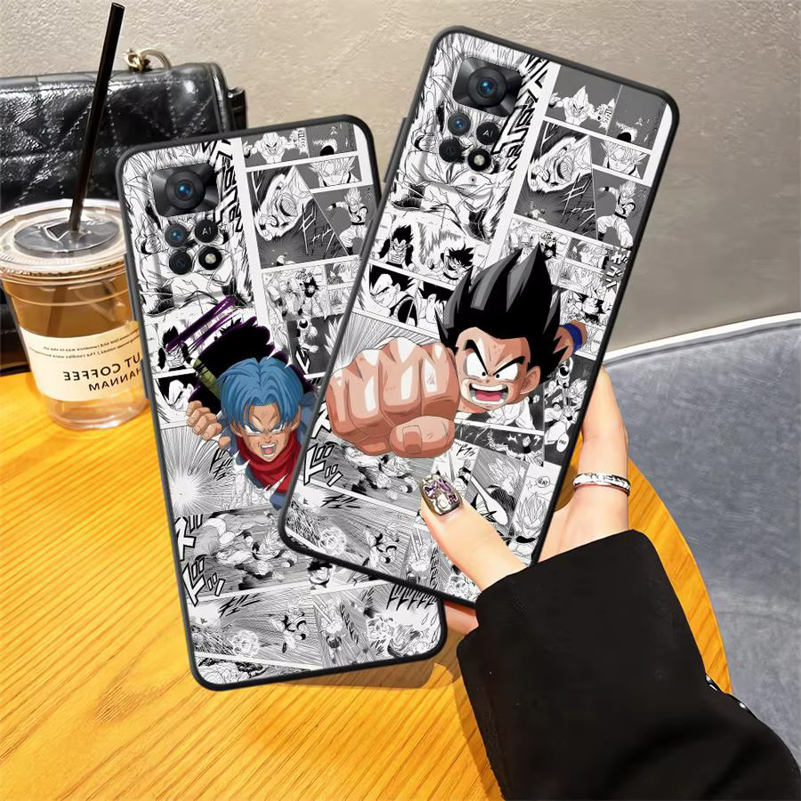 Schwarze weiche Handyhülle mit Dragon Ball Trunks Goten Motiv für Xiaomi Redmi Note 13 14 Pro Plus 9S 11S 7 8 10S 12S 9 10 11 12 Pro - Bild 4