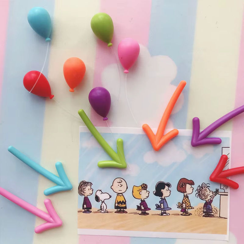 Niedlicher Ballon Pfeil Kühlschrank Magnet in Weiß und Mehrfarbig aus Kunststoff zur Dekoration und als Whiteboard für Nachrichten - Bild 3