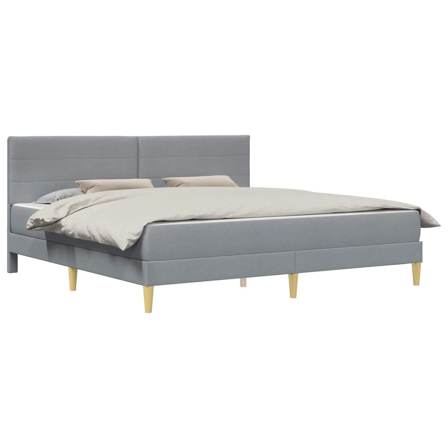 vidaXL Polsterbett in Grau mit Federkern und Holzrahmen, B/T/H: 180 x 200 x 184 cm - Bild 2