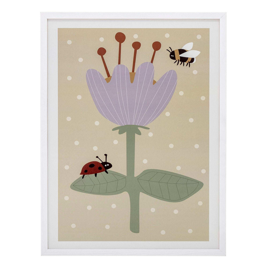 Bloomingville Mini Numa gerahmte Illustration Kiefer in Mehrfarbig, B/H: 32 x 42 cm - Bild 1