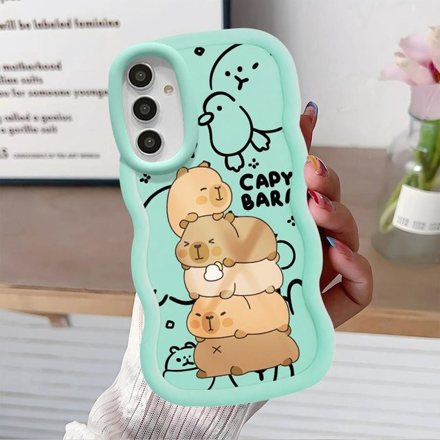 Niedliche Capybara Handyhülle in Grün für Samsung Galaxy A-Serie (A03, A04, A05, A06, A11, A12, A13, A14, A15, A16, A21s, A22, A23, A33, A52, A53) - Bild 1