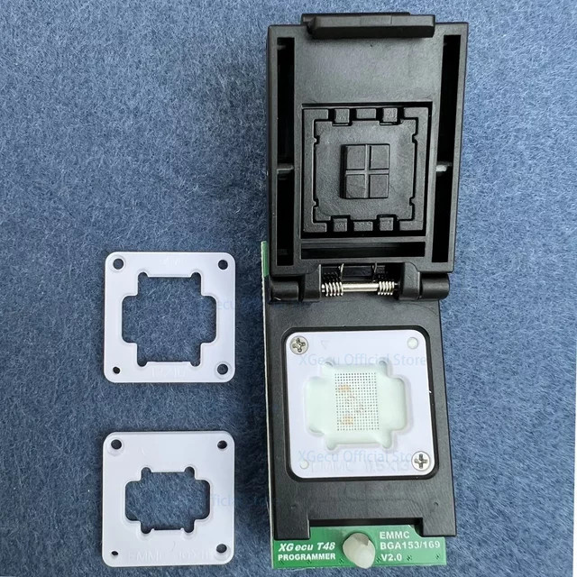 XGecu EMMC BGA153 BGA169 Adaptersockel V2.0 Dual Head Probe Holder in Schwarz für T48 Programmierer - Bild 1