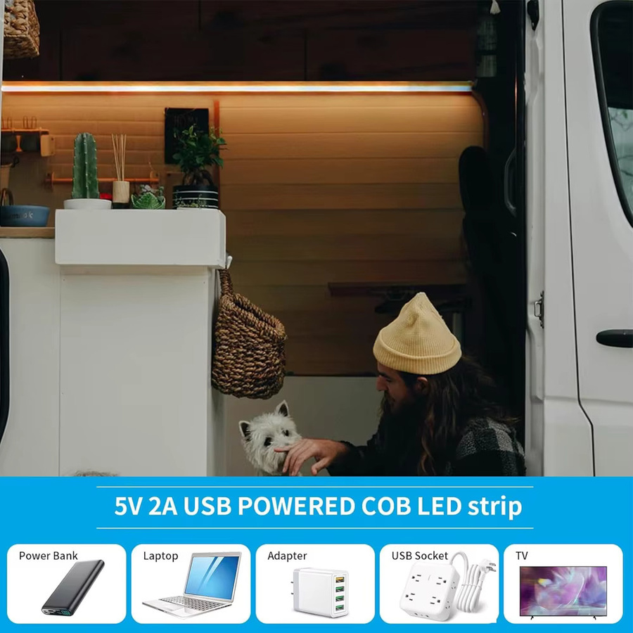 CENFAYA USB Tuya WiFi COB LED Streifen Warmweiß, flexibel und dimmbar, kompatibel mit Alexa und Google Assistant - Bild 5