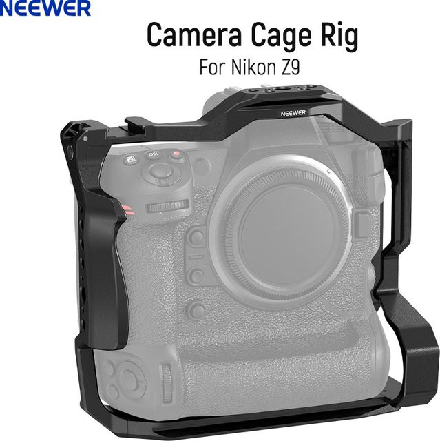 NEEWER Kamerakäfig-Rig Videoring-Kamerastabilisator aus Aluminiumlegierung mit Kaltschuh in Schwarz für Nikon Z9 - Bild 1