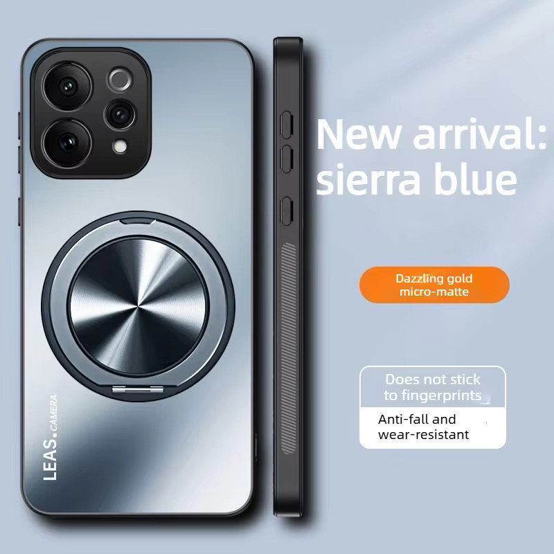 Luxus AG Frosted Hard PC Schutzhülle für VIVO V70 Lite V60 V50 V40 Pro X300 Pro X200 Ultra mit magnetischer Halterung in Silber - Bild 2