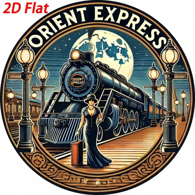 HELLOYOUNG Vintage Orient Express Wandskulptur aus Aluminium im Art-Deco-Stil, Multicolour, B/H: 20 x 20 cm - Bild 1