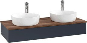 V&B Antao Waschtischunterschrank ohne Frontstruktur, Wandhängend, Blau lackiert, B/T/H: 120 x 50 x 19 cm - Bild 1