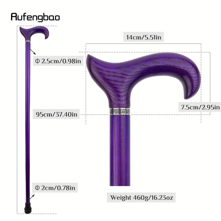 Rufengbao Spazierstock, Fantasy, Holz, Lila, 95 cm - Bild 2