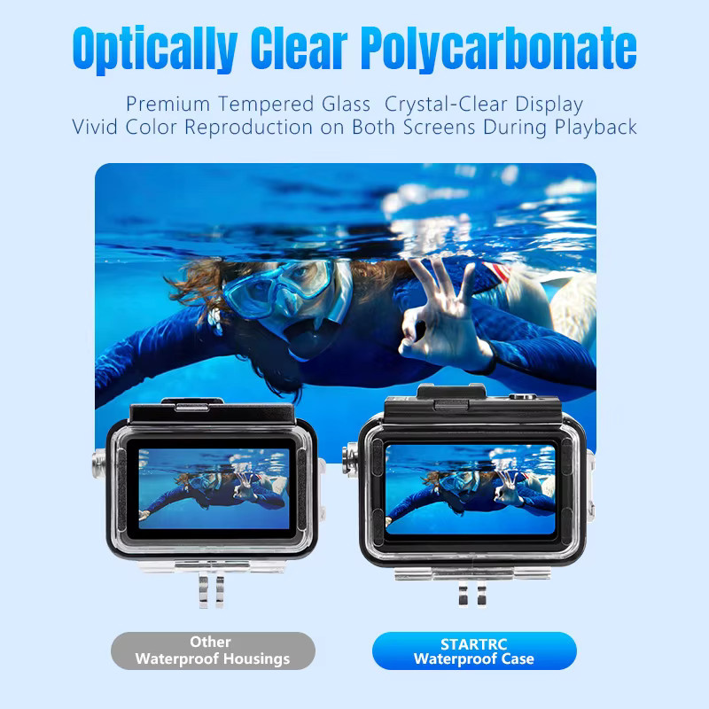 STARTRC wasserdichtes Gehäusezubehör für DJI Action 4 und Action 5 in Transparent - Bild 4
