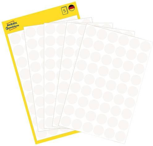Avery Zweckform Markierungspunkte 3145 Etiketten Weiß Ø 12 mm aus Papier 270 Stück - Bild 1