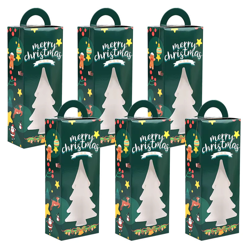 6 Stück ZQNYCY Geschenkboxen aus Papier mit grünem Weihnachtsmotiv für deine Weihnachtsgeschenkverpackungen - Bild 2