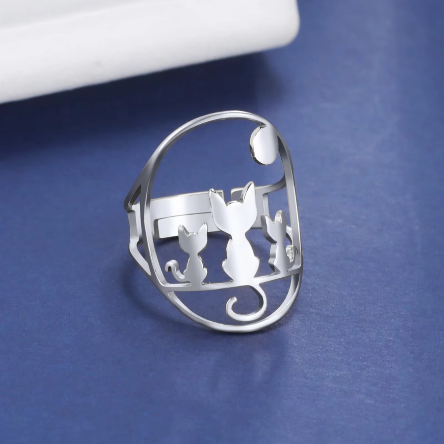 Skyrim Ring, Edelstahl, Silber, Damen, verstellbar - Bild 1