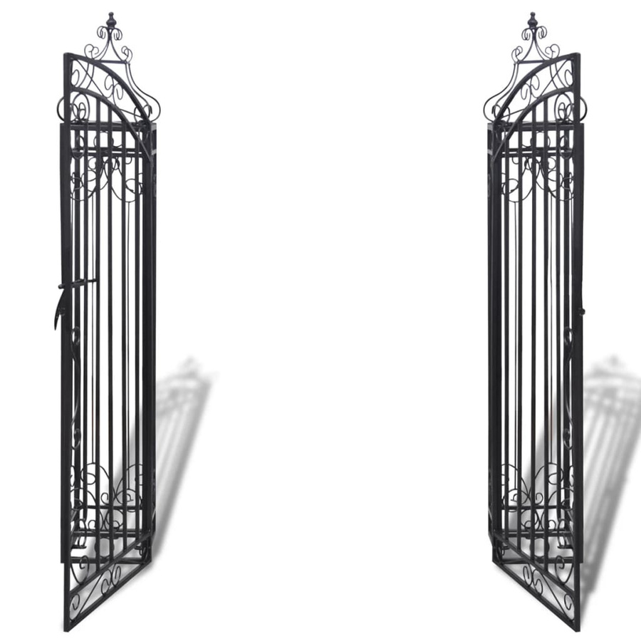 vidaXL Zierendes Gartentor aus Schmiedeeisen in Schwarz, B/T/H: 122 x 20,5 x 134 cm - Bild 2