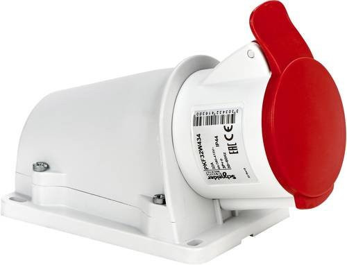 Schneider Electric PKF32W434 CEE Wandsteckdose 32A 415V in Weiß, Unterputz-Ausführung - Bild 1