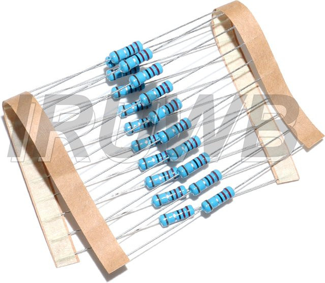 20 Stück Metallfilmwiderstände IRUWB 2,2 Ohm 1/2W in Blau - Bild 1