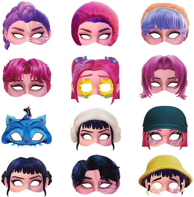 Discover Intime Kpop Dämonenjäger Maske, 12-teiliges Set, Fantasy, bunt - Bild 1