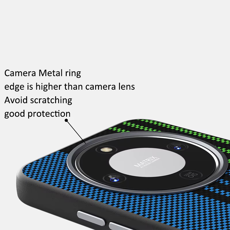 Magnetische Handyhülle mit Business Grid Pattern für Honor X70, Honor X9d und Magic8 Lite 7, stoßfeste Abdeckung mit kabellosem Laden, Blau/Mehrfarbig - Bild 2