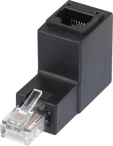 Renkforce RJ45 Netzwerk Adapter CAT 5e 90 Grad nach oben gewinkelt Schwarz - Bild 1