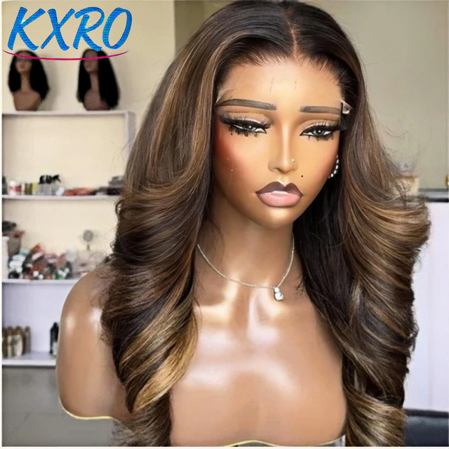 UVEOUS Echthaar Perücke, Lace Front, honigblond, glatt mit Body Wave, Damen - Bild 1