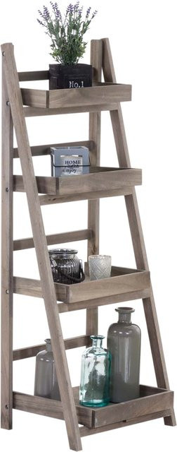 TPFGarden Treppenregal Doro in Hellbraun aus Holz im Landhausstil, B/T/H: 110,5 x 42,5 x 35,0 cm - Bild 1