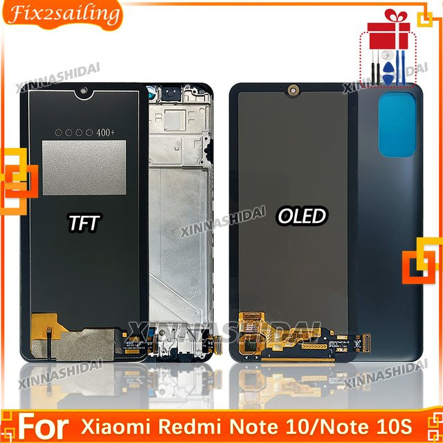 Xiaomi Redmi Note 10/10S LCD Display mit Touchscreen und Rahmen in Schwarz - Bild 1