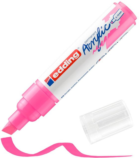 edding 5000 Acrylmarker Breit in Neon-Pink mit Chisel-Spitze - Bild 1