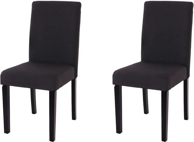 MCW Esszimmerstuhl Littau 2er-Set aus Textil in Schwarz mit dunklen Beinen - Bild 2