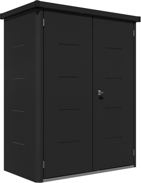 Gartenschrank Telluria aus Stahl in Schwarz, B/H: 88 x 154 cm - Bild 1