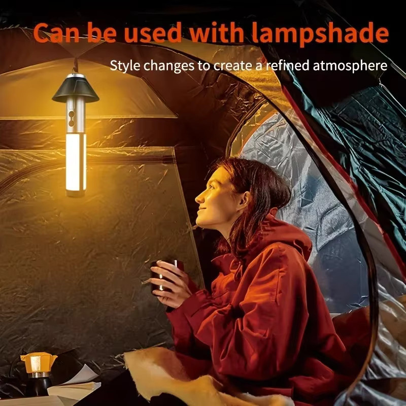 KDULIT LED-Campingleuchte, wiederaufladbare multifunktionale Teleskop-Taschenlampe und Outdoor-Laterne mit COB-Licht in Schwarz - Bild 5
