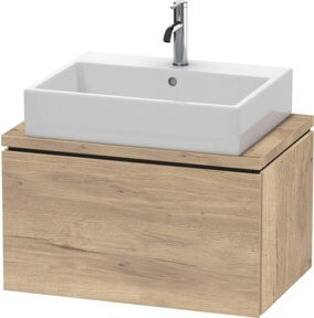 Duravit Waschtischunterschrank Compact L-Cube in Weiß mit marmorierter Oberfläche für Konsole und 1 Auszug, B: 72 cm, T: 47,7 cm, H: 40 cm - Bild 1