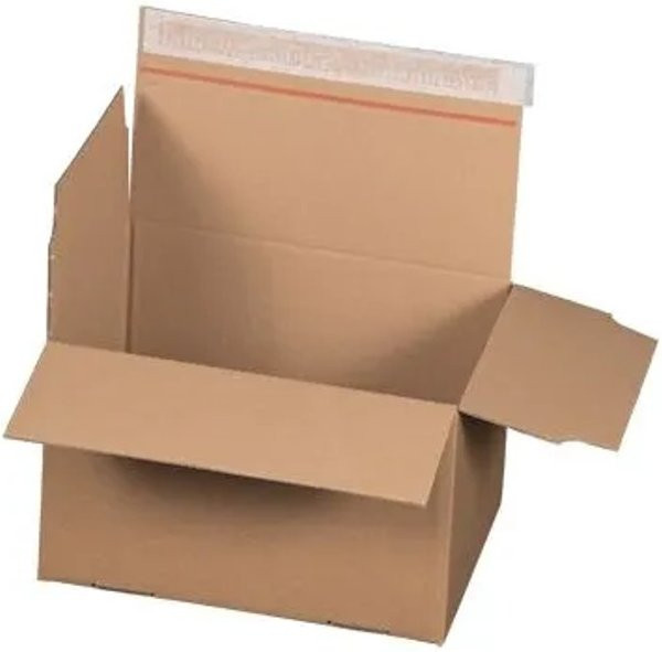 100er Set PROREGAL Automatikbodenkartons aus Wellpappe mit Selbstklebeverschluss und Aufreißfaden, Braun, B: 26,0 cm, T: 20,0 cm, H: 16,0 cm - Bild 1