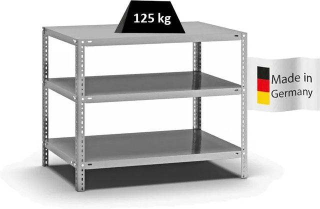 PROREGAL Fachbodenregal Light-Duty mit 3 Ebenen, verzinkt, Farbe Silber, H x B x T: 80 x 100 x 60 cm - Bild 1