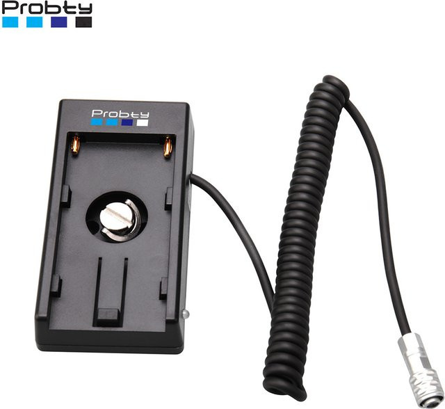 Probty 12V Netzteiladapter für Sony NP-F970 Akku, passend für BMPCC 4K/6K Kamera, Schwarz - Bild 1