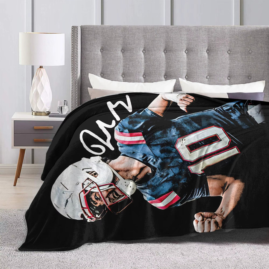 Drakes Mayes Fußball-Strickdecke aus Fleece in Schwarz für Erwachsene - Bild 3