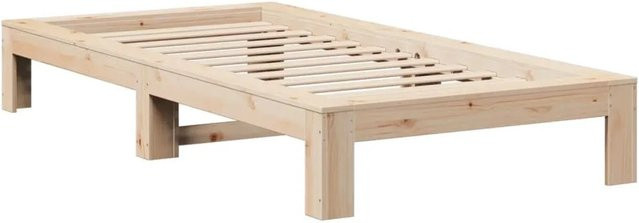 vidaXL Massivholzbett aus Kiefer in Braun und Beige ohne Matratze B/T/H: 90 x 190 x 111,5 cm - Bild 1