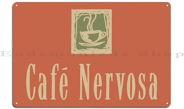 ZX ART Blechschild Cafe Nervosa Frasier TV-Serie Poster aus Metall, Breite: 40 cm, Höhe: 30 cm - Bild 1