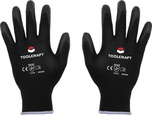 TOOLCRAFT Arbeitshandschuhe TO-5621544 aus Polyester und Polyurethan in Schwarz, Größe M, EN 388 CAT II, 1 Paar - Bild 1