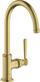 Hansgrohe Axor Montreux Waschtisch-Einhebelmischer in Brushed Brass mit Schwenkauslauf und Pop-up-Abfluss - Bild 1