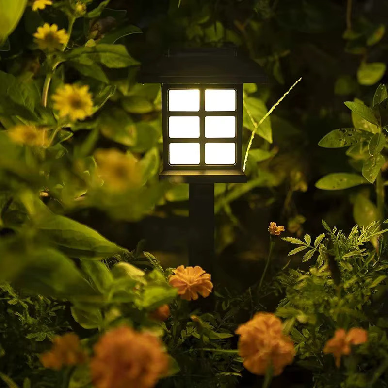 ZHIYU Solar-LED-Wegebeleuchtung für Garten und Terrasse, wasserdichte Außenlaterne in Schwarz mit warmweißem Licht - Bild 2