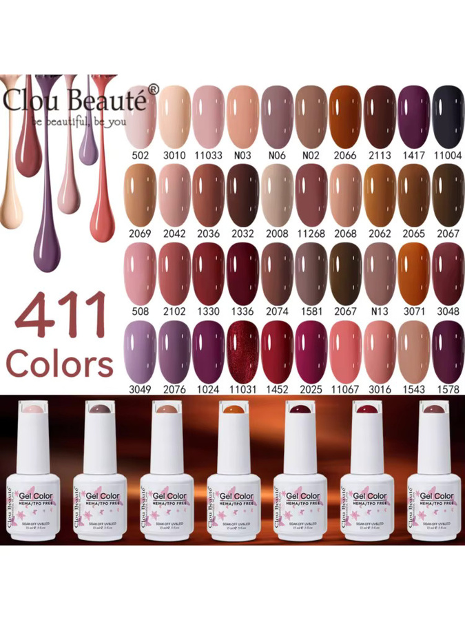 Clou Beaute Gel Nagellack, Karamellbraun, Glänzend - Bild 4