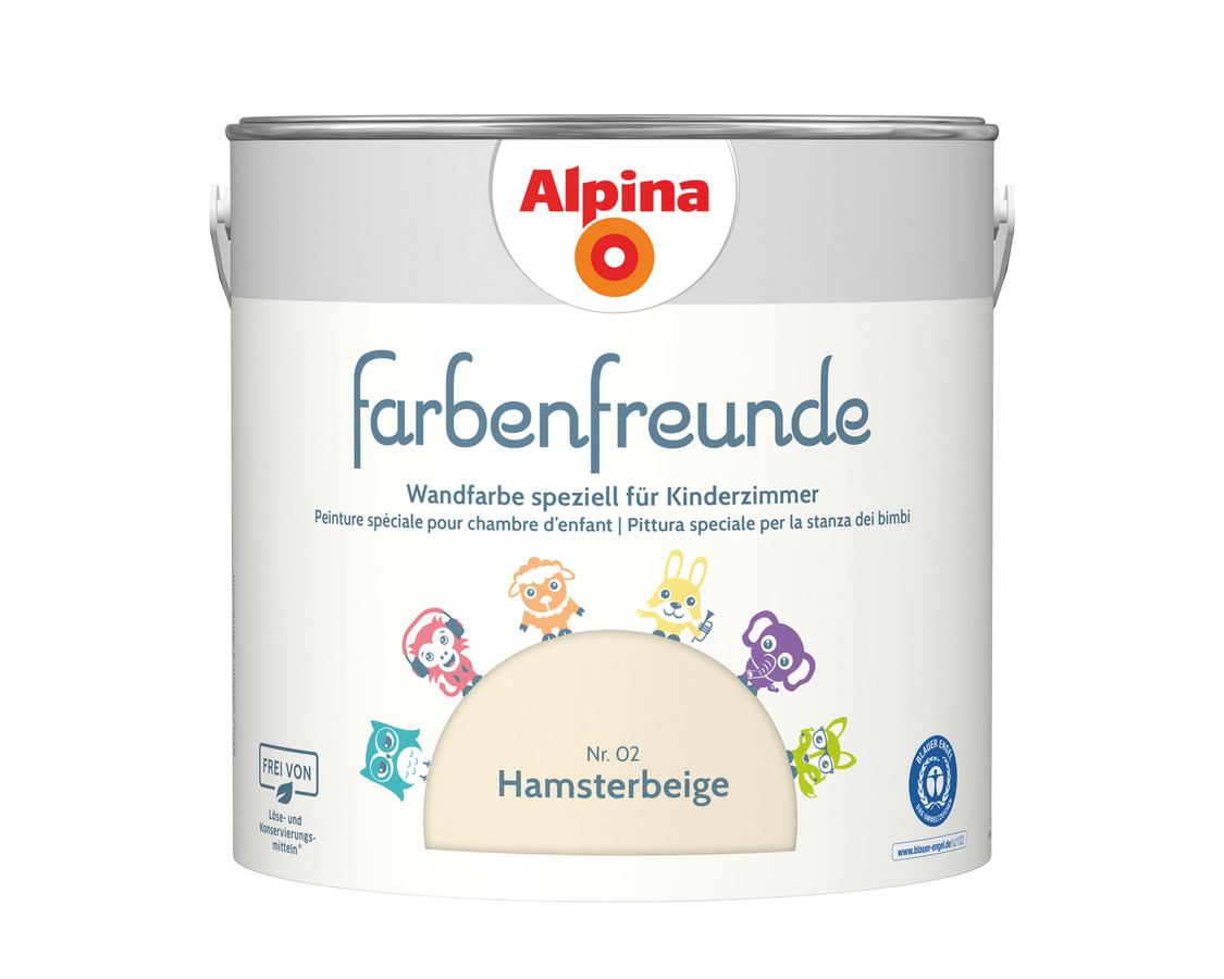 Alpina Farbenfreunde Wandfarbe Hamsterbeige Matt 2,5 l - Bild 1