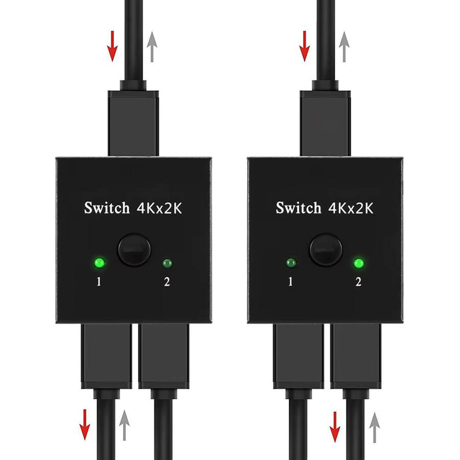 Kebidu HDMI Switch 2 Ports 2 In 1 Out Video Splitter 4K 60Hz in Schwarz für Laptop PC Xbox PS3/4/5 TV Box zu Monitor oder Projektor - Bild 5