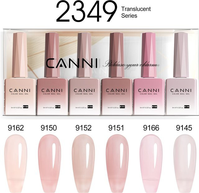 CANNI Gel-Nagellack Jelly Pink Collection, 6er Set, Semi Transparent, Glänzend - Bild 1