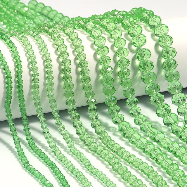 3 sprouts Kristall-Rondelle-Perlen, grüner Abacus, facettiertes Glas, Unisex - Bild 1