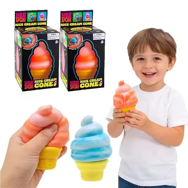 Needoh Eiscreme-förmiges Mochi Squishy Spielzeug, Creme-Waffel Überraschung - Bild 2