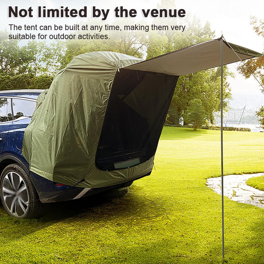 TOMTOP JMS Outdoor-Auto-Kofferraum-Zelt mit Baldachin für Camping und Picknick, Weiß und Grün - Bild 6