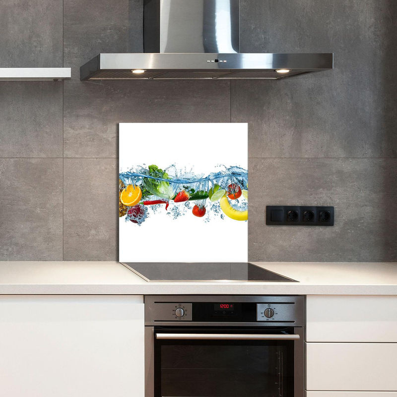 Modernes Küchenrückwand-Glas mit Fruchtmotiv, mehrfarbig, rechteckig, Rahmenlos, B: 60 cm, H: 65 cm - Bild 5