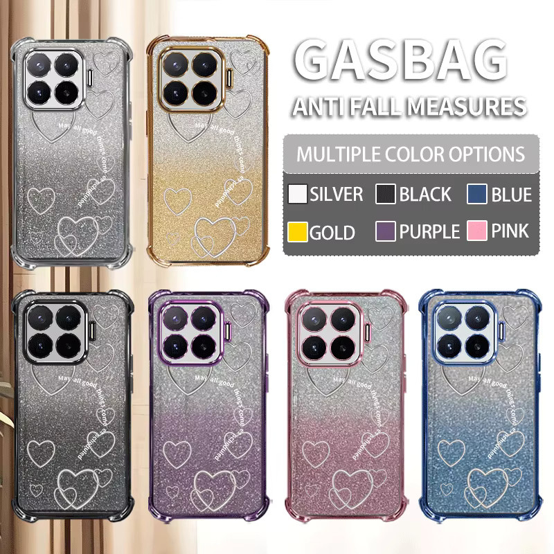 Fundas Glitzernde Schutzhülle für Xiaomi 17T Pro mit Liebesherzmuster aus flexiblem TPU - Bild 2